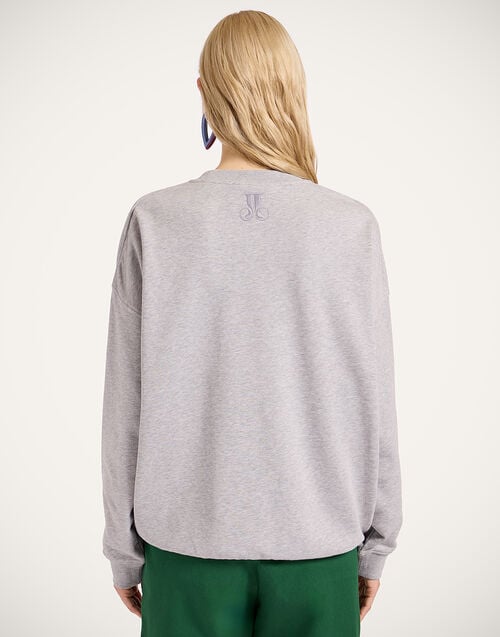 La Doublej Off Court Sweatshirt Divine Grey In Jersey