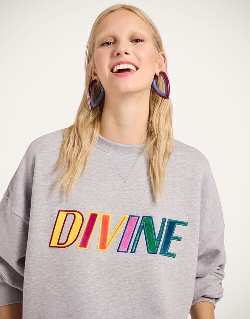 La Doublej Off Court Sweatshirt Divine Grey In Jersey