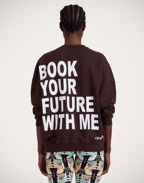 la doublej Off Court Sweatshirt Solid Brown in Jersey