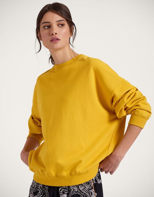 La Doublej Off Court Sweatshirt Solid Dark Yellow In Jersey