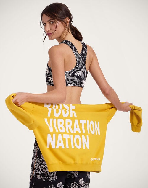 La Doublej Off Court Sweatshirt Solid Dark Yellow In Jersey