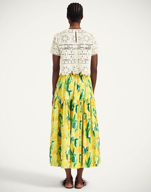 La Doublej Oscar Skirt Zesty Yellow In Summer Poplin