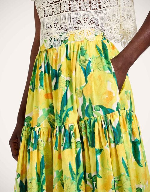 La Doublej Oscar Skirt Zesty Yellow In Summer Poplin