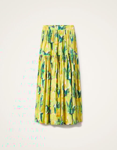 La Doublej Oscar Skirt Zesty Yellow In Summer Poplin