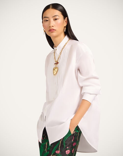 la doublej Oversize Peggy Shirt Solid White in Tailor Poplin