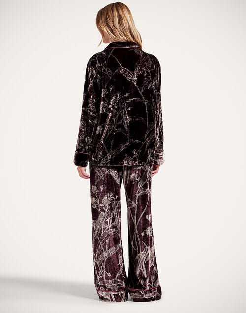 La Doublej Pajama Pants Bamboo Burgundy In Viscose Mix