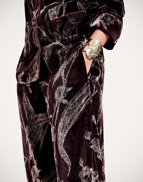 La Doublej Pajama Pants Bamboo Burgundy In Viscose Mix