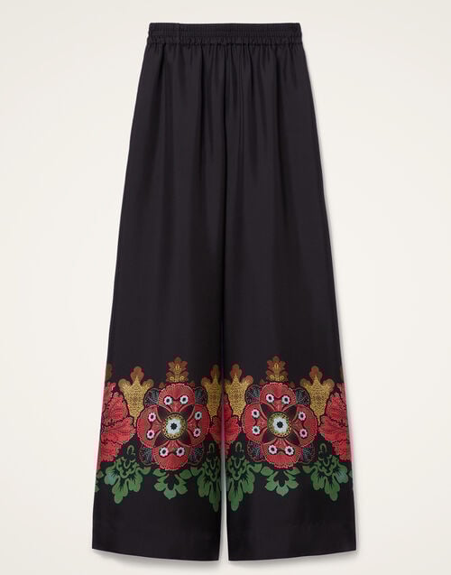La Doublej Palazzo Pants Bounty Placée Red In Silk Twill