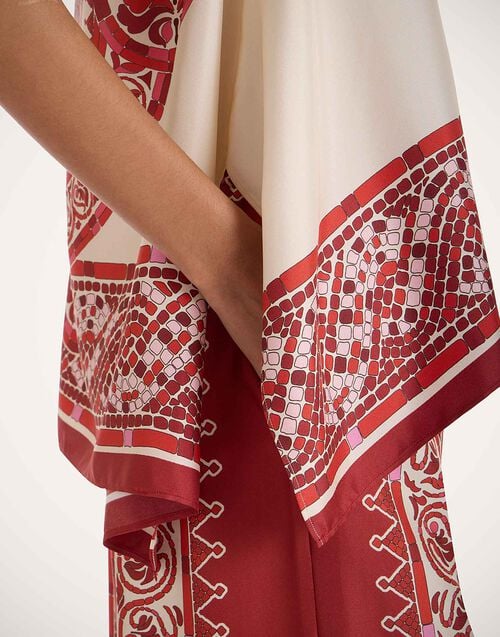 La Doublej Palazzo Pants Cobra Placée Red In Silk Twill