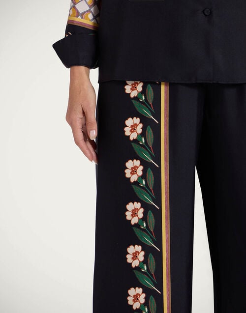 La Doublej Palazzo Pants Dazed Placée Black In Silk Twill