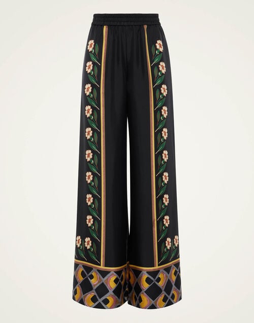 La Doublej Palazzo Pants Dazed Placée Black In Silk Twill