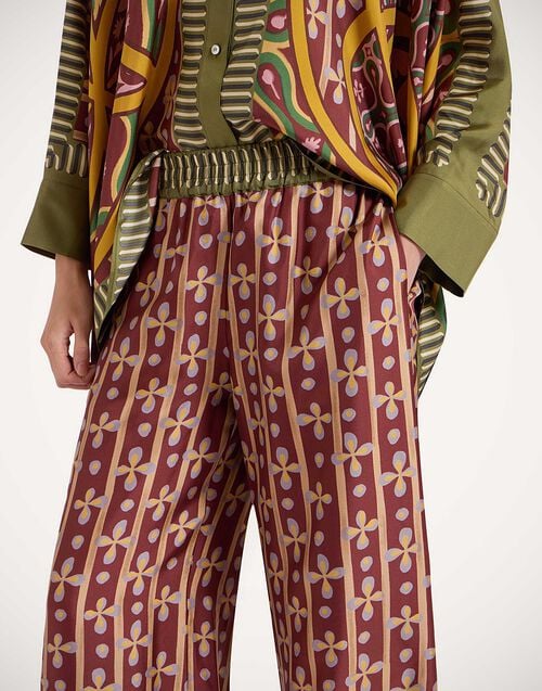 La Doublej Palazzo Pants Eclipse Placée Yellow In Silk Twill
