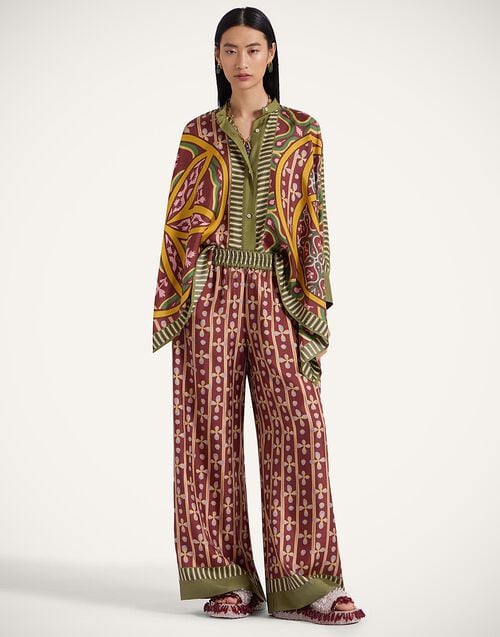 la doublej Palazzo Pants Eclipse Placée Yellow in Silk Twill