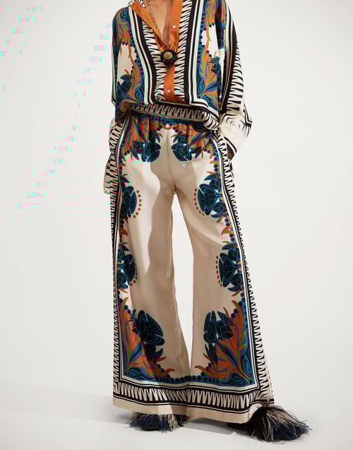 La Doublej Palazzo Pants Florence Placée In Silk Twill