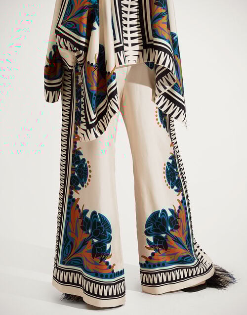 la doublej Palazzo Pants Florence Placée in Silk Twill