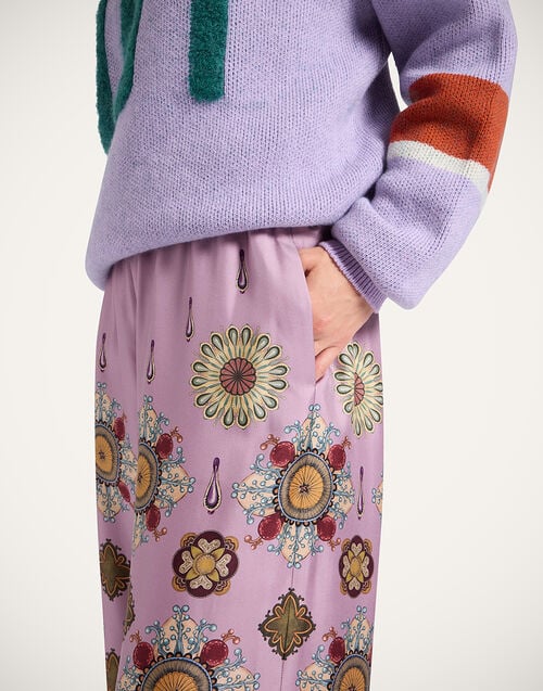 La Doublej Palazzo Pants Nucleus Placée Dusty Pink In Silk Twill