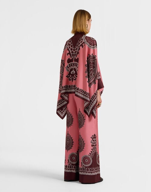 La Doublej Palazzo Pants Oltrarno Placée Pink In Silk Twill