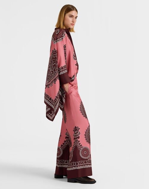 La Doublej Palazzo Pants Oltrarno Placée Pink In Silk Twill