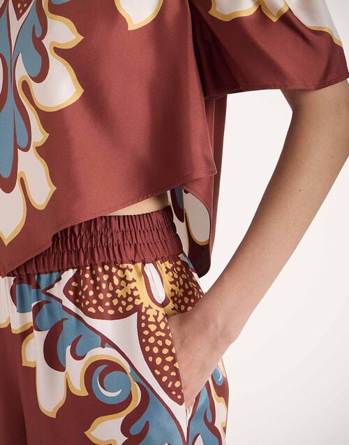 La Doublej Palazzo Pants Palazzo Placée Chocolate In Silk Twill