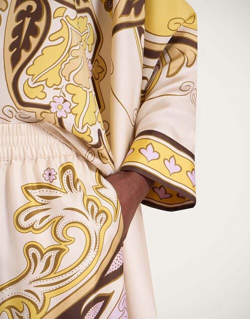 La Doublej Palazzo Pants Spells Placée Yellow In Silk Twill