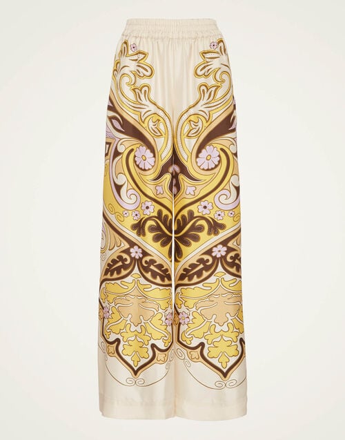 La Doublej Palazzo Pants Spells Placée Yellow In Silk Twill