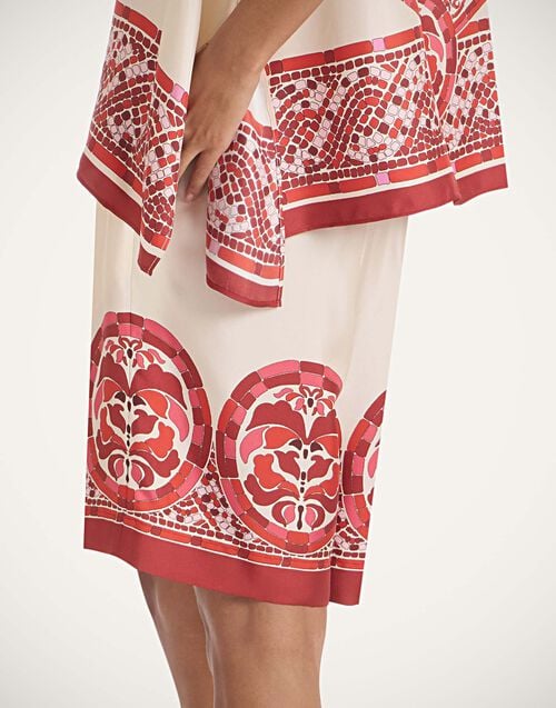 La Doublej Palazzo Shorts Cobra Placée Red In Silk Twill