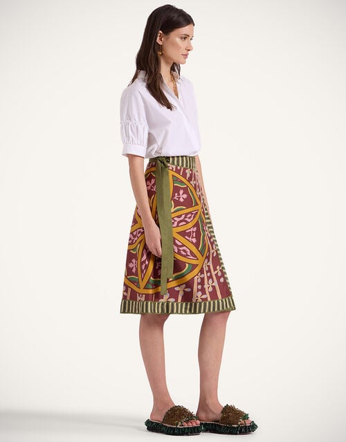 La Doublej Pareo Midi Skirt Eclipse Placée Yellow In Silk Twill