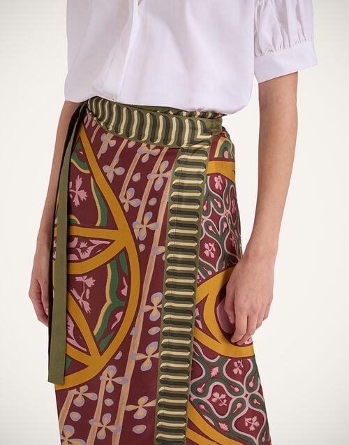 La Doublej Pareo Midi Skirt Eclipse Placée Yellow In Silk Twill