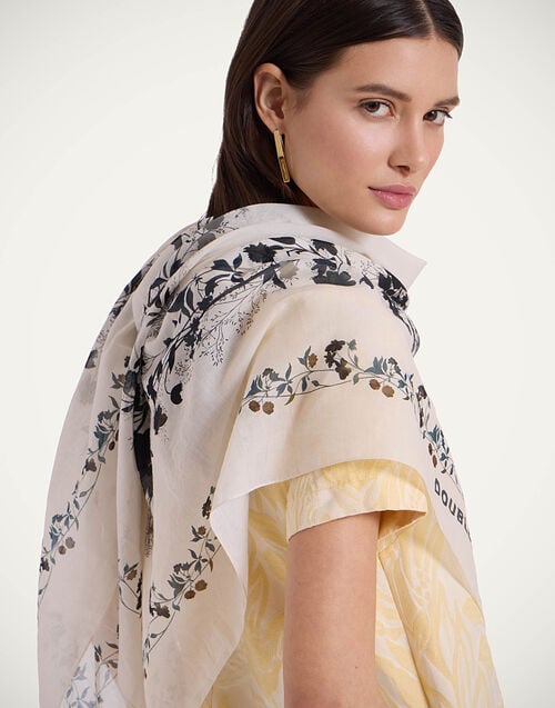 La Doublej Pareo Stilo Placée Ivory In Cotton Voile