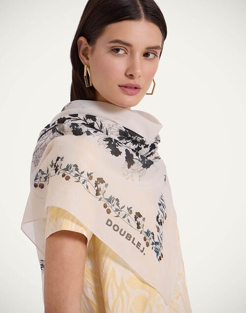 la doublej Pareo Stilo Placée Ivory in Cotton Voile