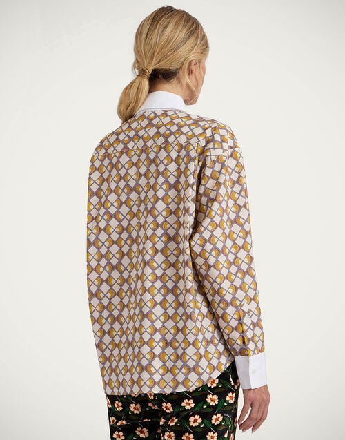 La Doublej Peggy Shirt Half-Light Micro Cream In Poplin Cotton