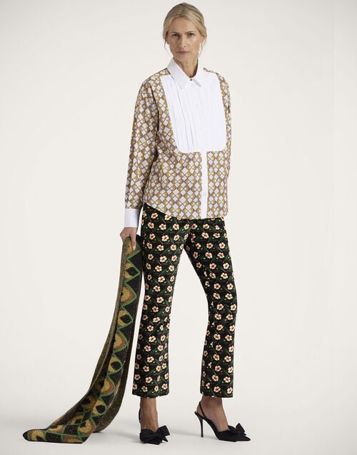 La Doublej Peggy Shirt Half-Light Micro Cream In Poplin Cotton