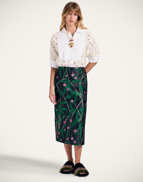 La Doublej Peggy Shirt Solid Ivory In Sangallo Lace