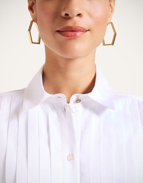 La Doublej Peggy Shirt Solid White In Tailor Poplin