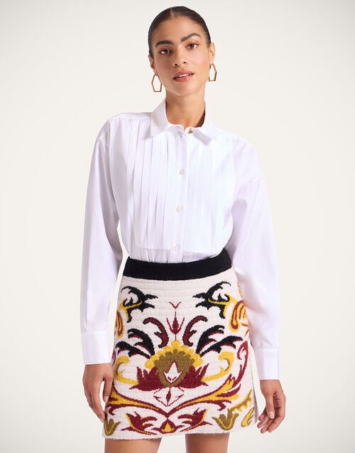 la doublej Peggy Shirt Solid White in Tailor Poplin