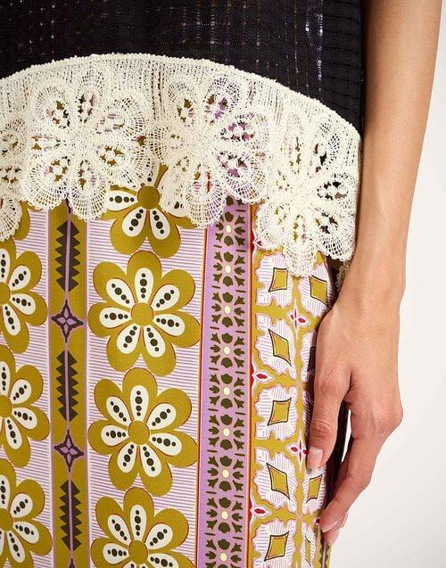 La Doublej Pencil Skirt Pagoda Placée Pink In Envers Satin