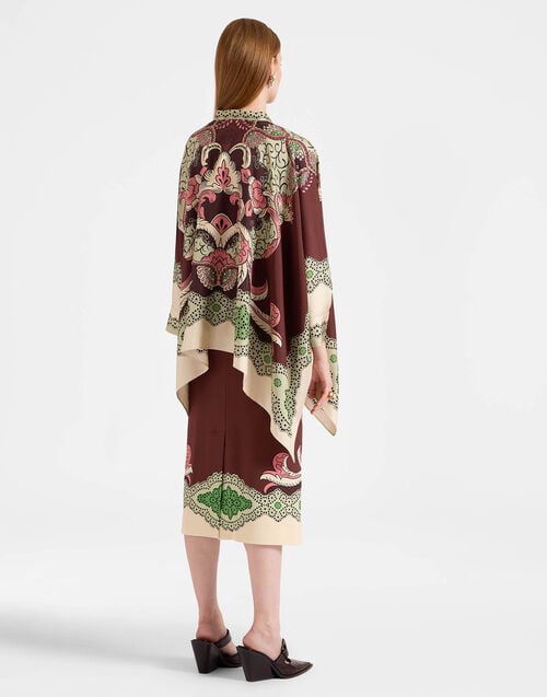 La Doublej Pencil Skirt Portal Placée Brown In Envers Satin