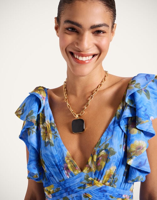 La Doublej Penelope Dress Riptide Light Blue In Silk Creponne