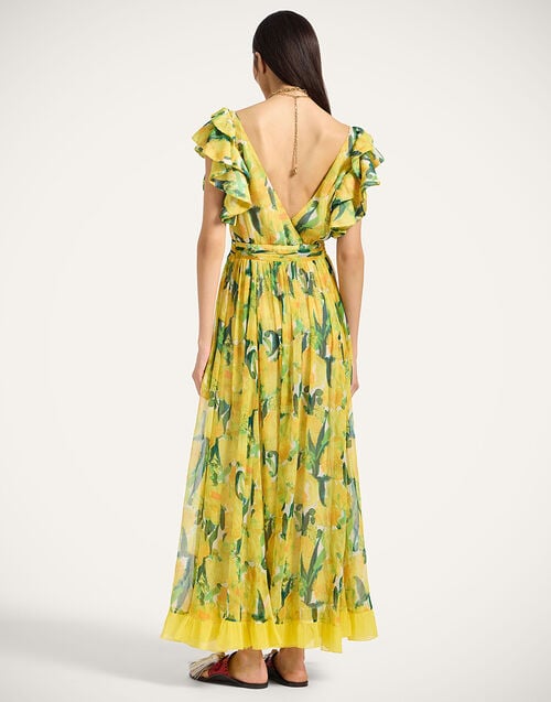 La Doublej Penelope Dress Zesty Yellow In Silk Creponne