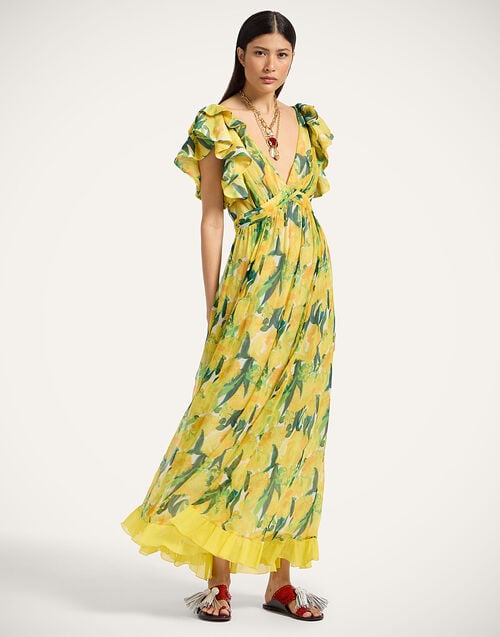 la doublej Penelope Dress Zesty Yellow in Silk Creponne