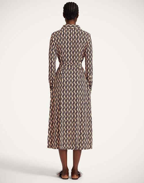 La Doublej Perry Street Dress Pesciolini Blue In Flowy Jersey