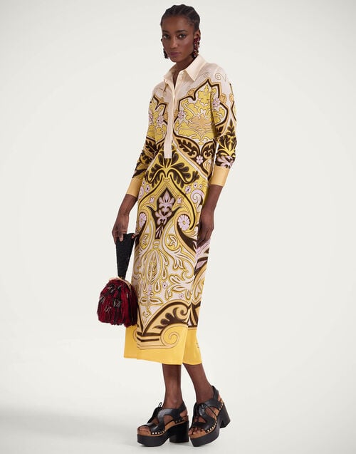 La Doublej Perry Street Dress Spells Placée Yellow In Viscose Jersey