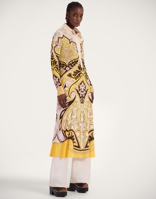 la doublej Perry Street Dress Spells Placée Yellow in Viscose Jersey