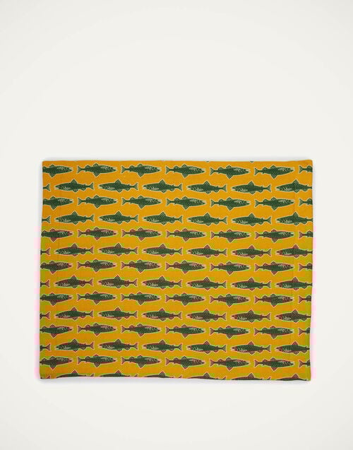La Doublej Placemat Set Of 2 Como Fish Yellow In Linen