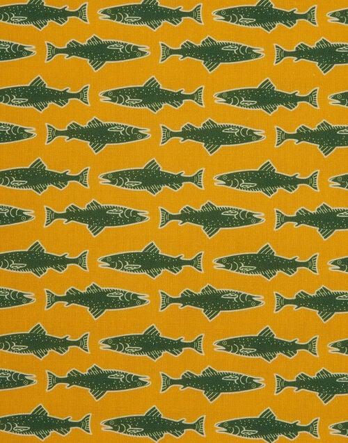 La Doublej Placemat Set Of 2 Como Fish Yellow In Linen