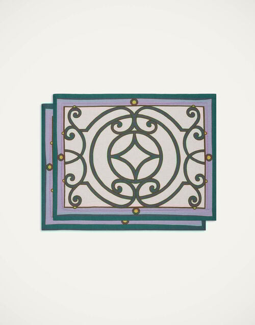 la doublej Placemat Set Of 2 Cortile Ivory in Linen