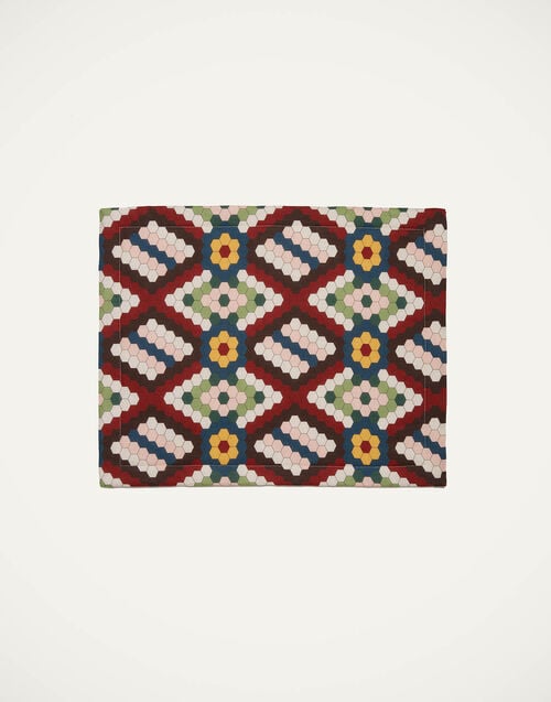 La Doublej Placemat Set Of 2 Honeycomb Tiles In Linen