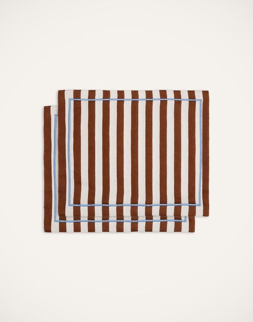 la doublej Placemat Set Of 2 Riviera Cioccolato in Linen