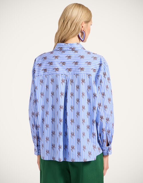 La Doublej Poet Shirt Gryphos Light Blue In Cotton Poplin