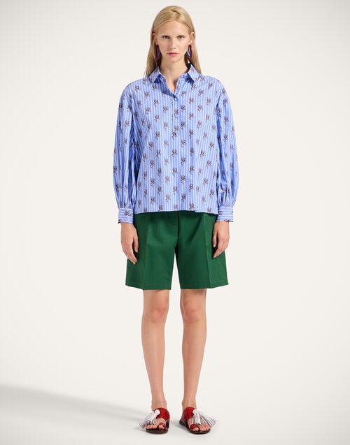 La Doublej Poet Shirt Gryphos Light Blue In Cotton Poplin